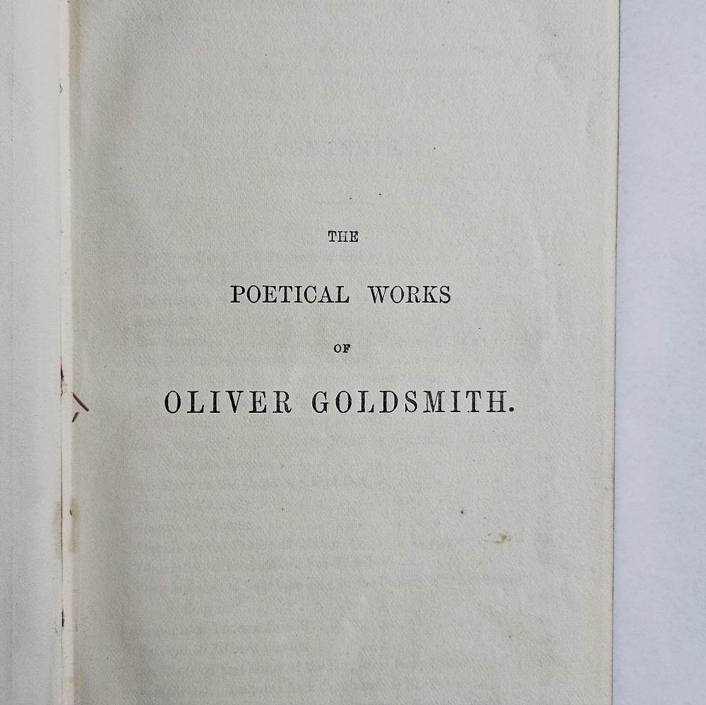 THE POETICAL WORKS OF OLIVER GOLDSMITH , 1863 London POETRY - Picture 4 of 5